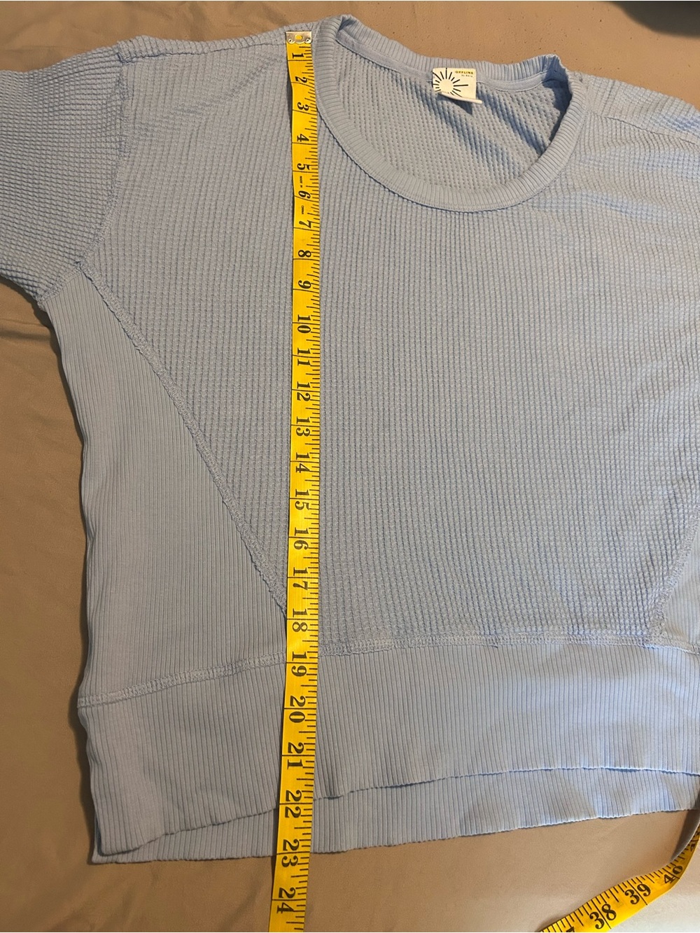 Aerie Wow! Relaxed Waffle Knit Long Sleeve Size XS Oversized Fit Henley - Picture 12 of 12